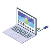 Laptop tv icon, isometric style vector