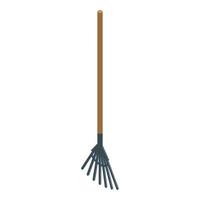 Leaf rake icon, isometric style vector