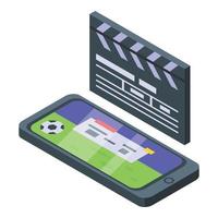 Phone tv icon, isometric style vector