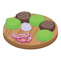 Green falafel icon, isometric style vector