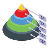 Cone hierarchy icon, isometric style vector