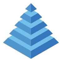 Pyramid hierarchy icon, isometric style vector