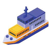 Ferry steamer icon, isometric style vector