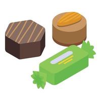 Sweets allergy icon, isometric style vector