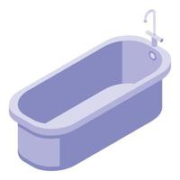 Ceramic bathtub icon, isometric style vector