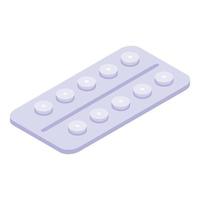 Allergy tablets icon, isometric style vector