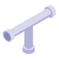 Sewerage cross pipe icon, isometric style vector