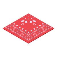 Folded handkerchief icon, isometric style vector