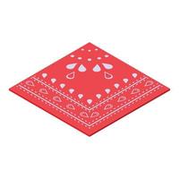 Folded handkerchief icon, isometric style vector