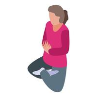 Pilates meditation pose icon, isometric style vector