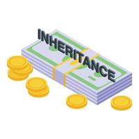 Inheritance wealth icon, isometric style vector