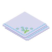 Cloth handkerchief icon, isometric style vector