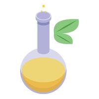 icono de aceite gmo, estilo isométrico vector