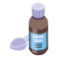 Allergy syrup icon, isometric style vector