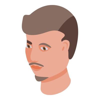 Smiling teen icon, isometric style