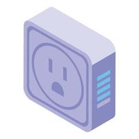 Smart plug icon, isometric style vector