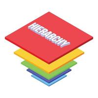 Slice hierarchy icon, isometric style vector