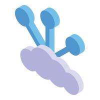 Cloud memory icon, isometric style vector