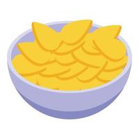 Snacks bowl icon, isometric style vector