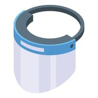 Protector face shield icon, isometric style vector