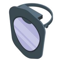 Glass face shield icon, isometric style vector