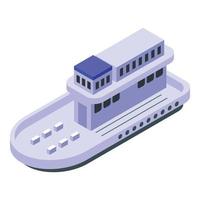 Ferry boat icon, isometric style vector