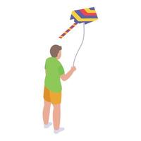 Play colorful kite icon, isometric style vector