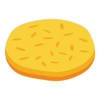 icono de pan de pita suave, estilo isométrico vector