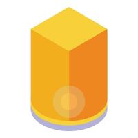 Paper floating lantern icon, isometric style vector