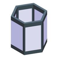 Glass floating lantern icon, isometric style vector