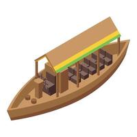 Travel floating market icon, isometric style vector