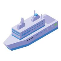 icono de viaje en ferry, estilo isométrico vector