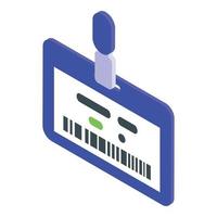 icono de tarjeta de identificación de acceso, estilo isométrico vector