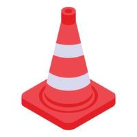 Road cone icon, isometric style vector