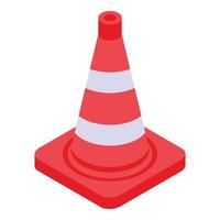 Road cone icon, isometric style vector