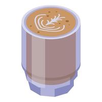 icono de dibujo de café con leche, estilo isométrico vector