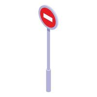 Stop road indicator icon, isometric style vector