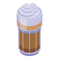 Foam latte icon, isometric style vector