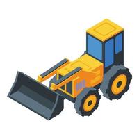 Construction machinery icon, isometric style vector