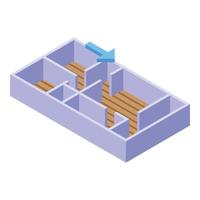 Apartment redesign icon, isometric style vector