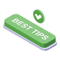 Best tips icon, isometric style vector