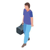 Airport human icon, isometric style vector