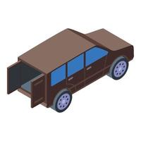 Doors trunk car icon, isometric style vector