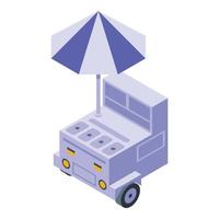 Cart for drinks icon, isometric style vector