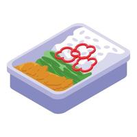 Flight meal icon, isometric style vector