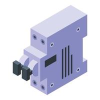 Circuit breaker device icon, isometric style vector