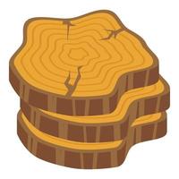 Tree trunk slices icon, isometric style vector