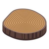 Tree rings icon, isometric style vector