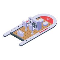 Power rescue boat icon, isometric style vector