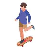 Skateboard lover icon, isometric style vector